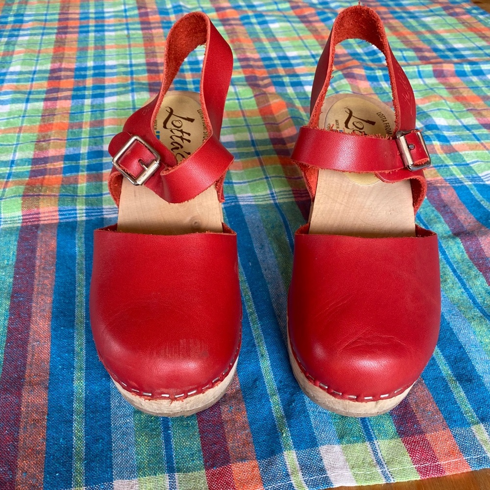Lotta From Stockholm Red Leather Mules
